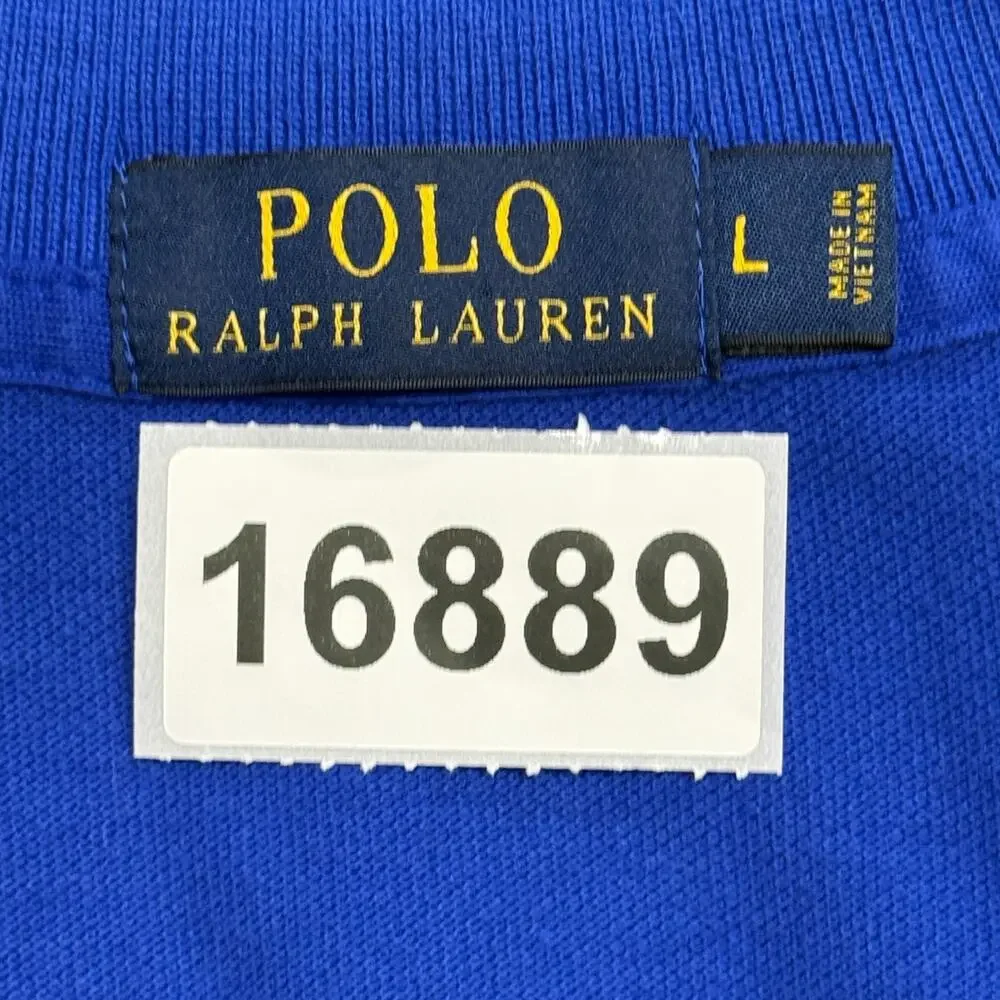 Polo‎ Ralph Lauren Shirt Mens Large Blue Short Sleeve Knit Golf Polo Preppy